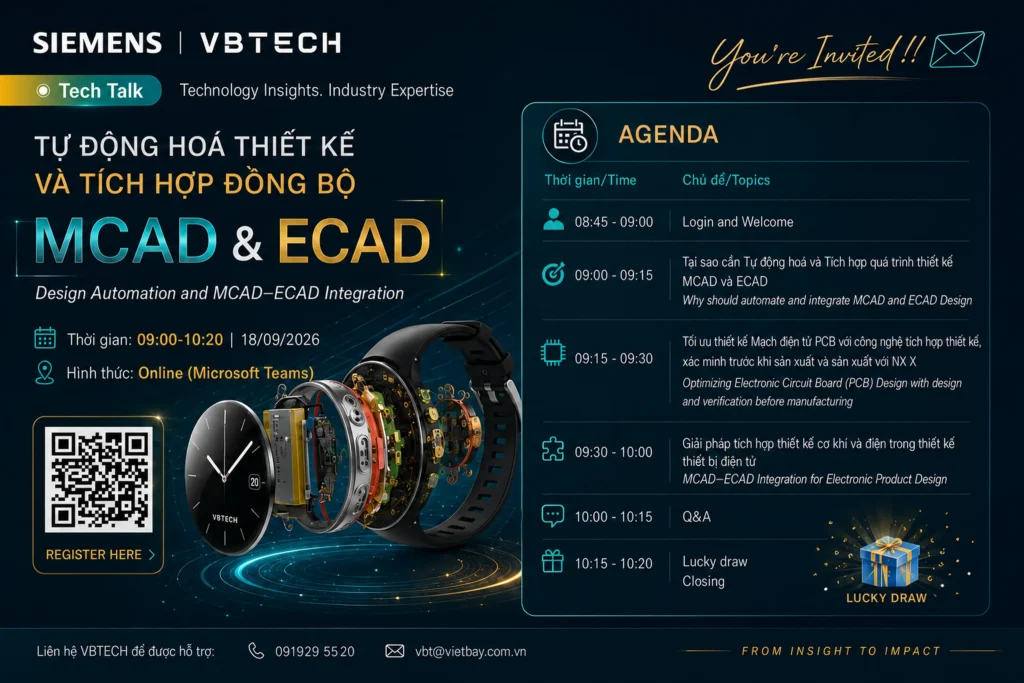 VBTECH MCAD and ECAD webinar invitation
