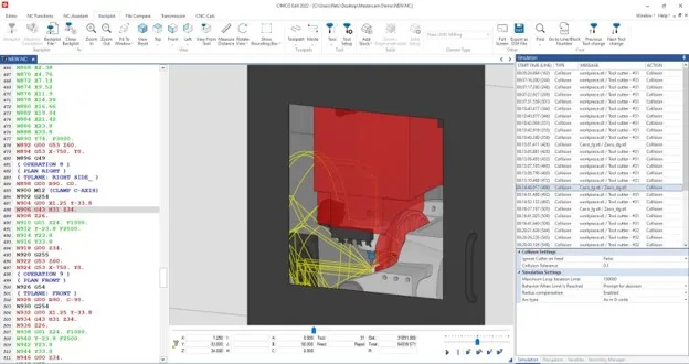 giao diện cimco edit ultra - mô phỏng và xác minh chương trình CNC